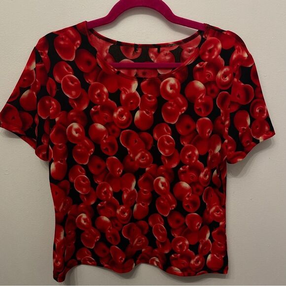 Y2K Apple Print Women’s S/M Apple picking Top - Picture 1 of 5